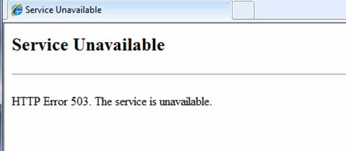 طريقة ظهور الخطأ 503 في المتصفح