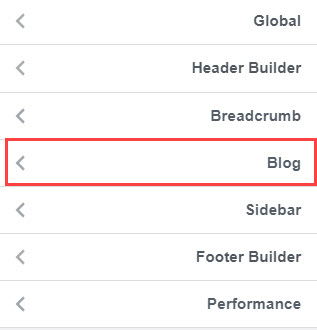 Blog tab, which includes options for customizing archive pages and article pages