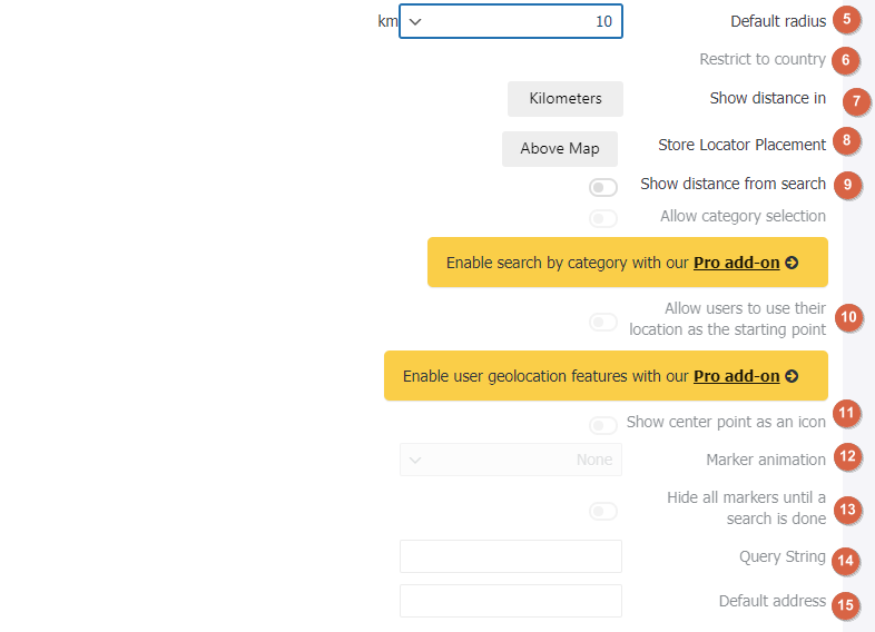 Settings for adding branches