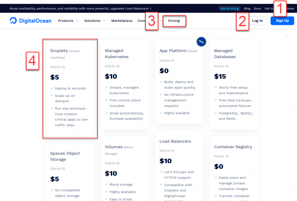 Create a new account in Digital Ocean