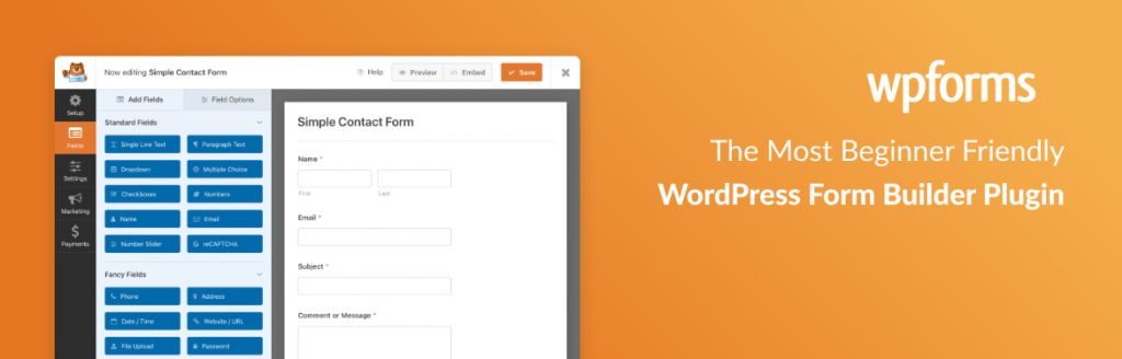 6 - WPForms is one of the best WordPress plugins for preparing contact tables