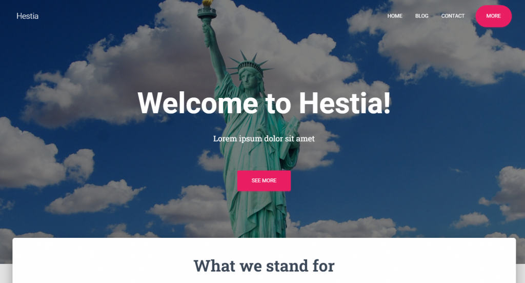 02 - قالب Hestia أحد قوالب الووردبريس المجانية  لإنشاء موقع ويب ذو صفحة واحدة
