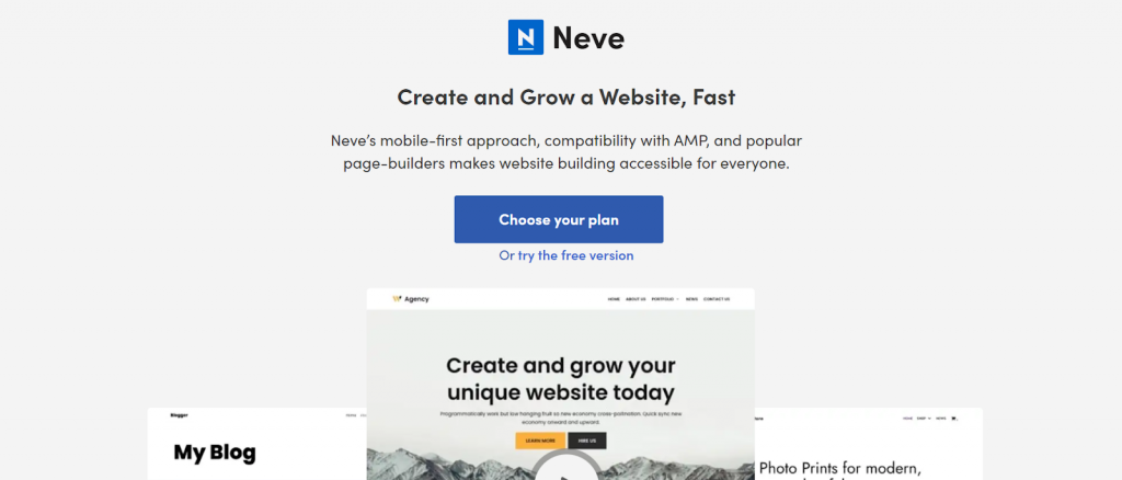 05 - قالب Neve أحد أسرع قوالب الووردبريس لإنشاء موقع ويب ذو صفحة واحدة