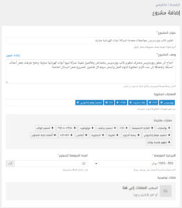 إضافة مشروع طلب قالب ووردبريس مخصص على مستقل