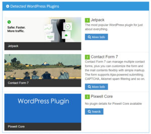 تظهر أداة What WordPress Theme Is That بعض الإضافات المستخدمة في موقع الووردبريس