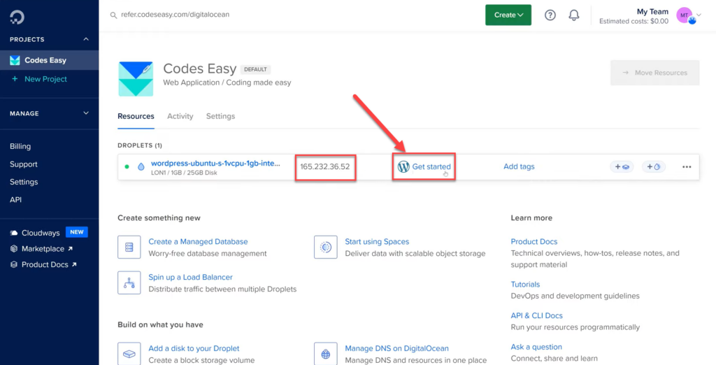 09- Log in to the WordPress control panel on Digital Ocean hosting