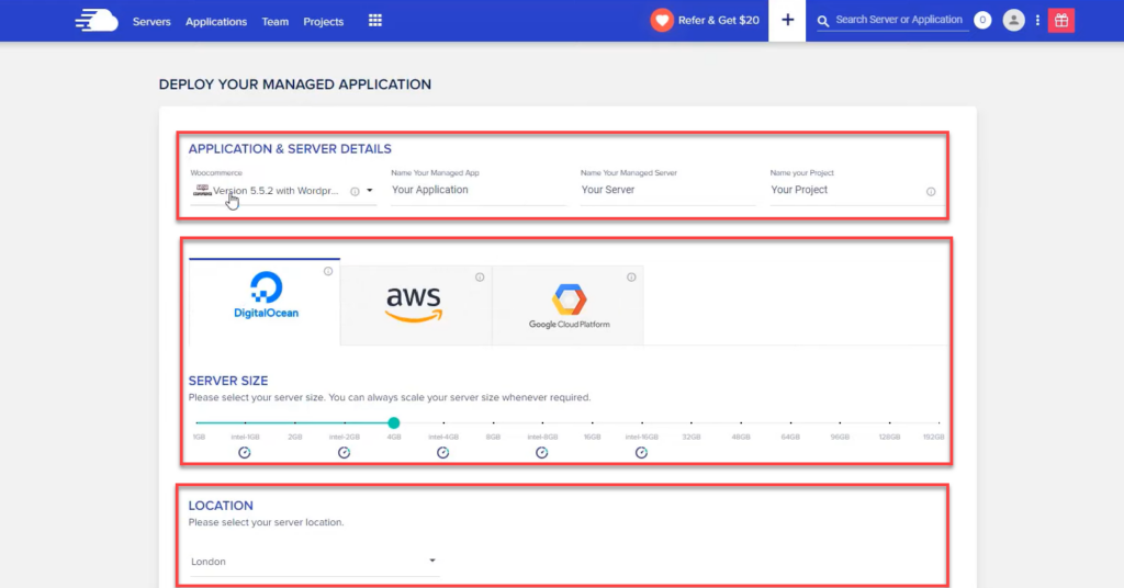 13- Determine server resources on the Cloudways website