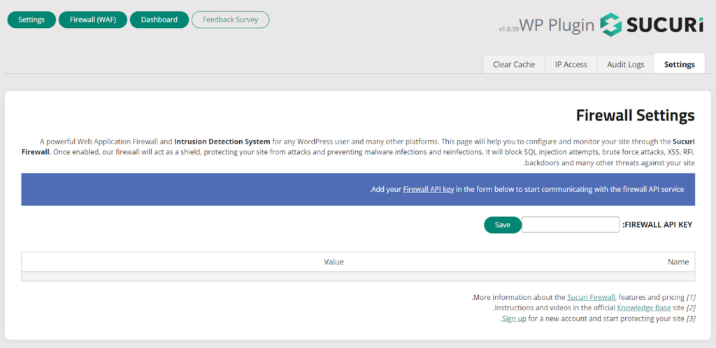 9 - خيارات جدار الحماية في إضافة Sucuri على ووردبريس