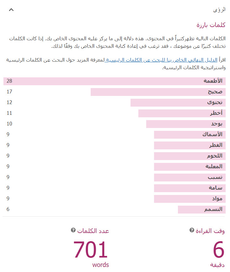 مزايا الرؤى في إضافة Yoast SEO