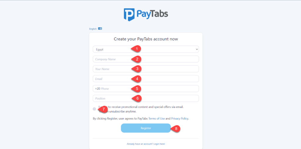 04 - إنشاء حساب جديد على بوابة الدفع PayTabs 