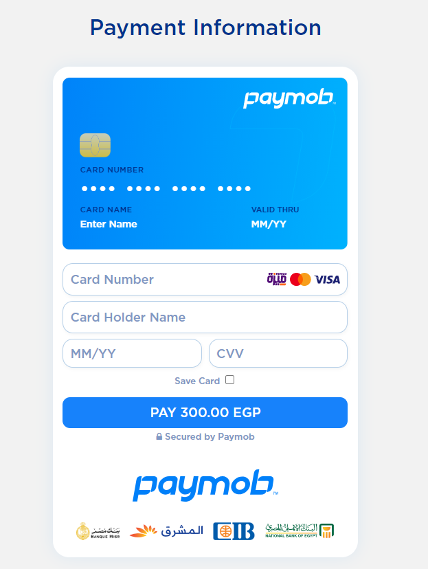 23 - مظهر صفحة المدفوعات الخاصة ببوابة الدفع Paymob 
