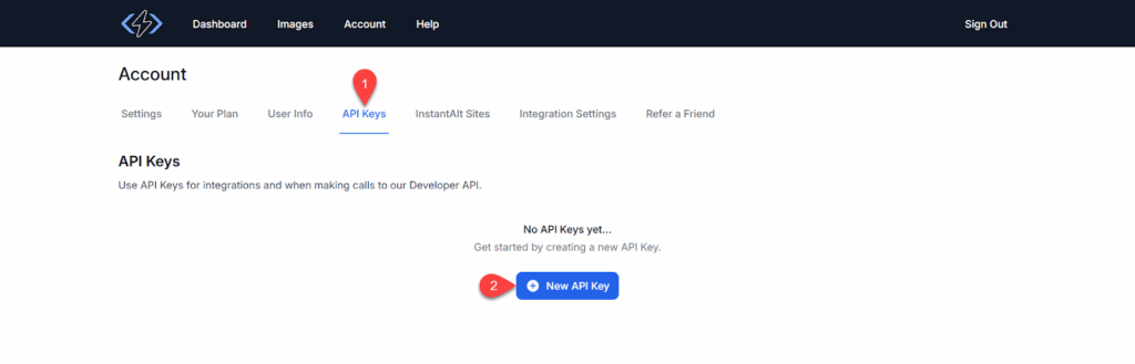 إنشاء مفتاح API جديد