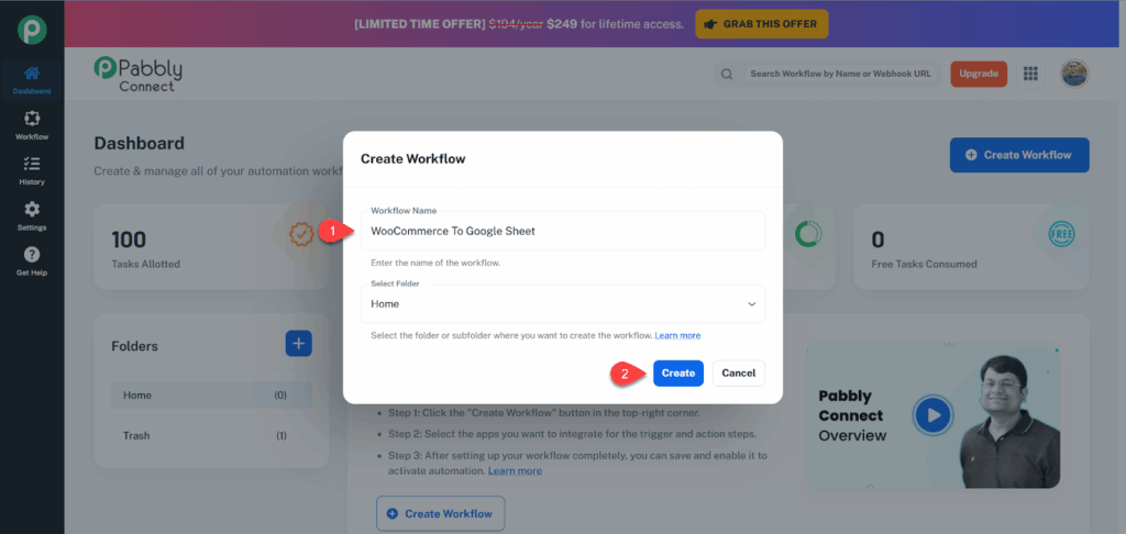 ادخال بيانات التزامن على Pabbly