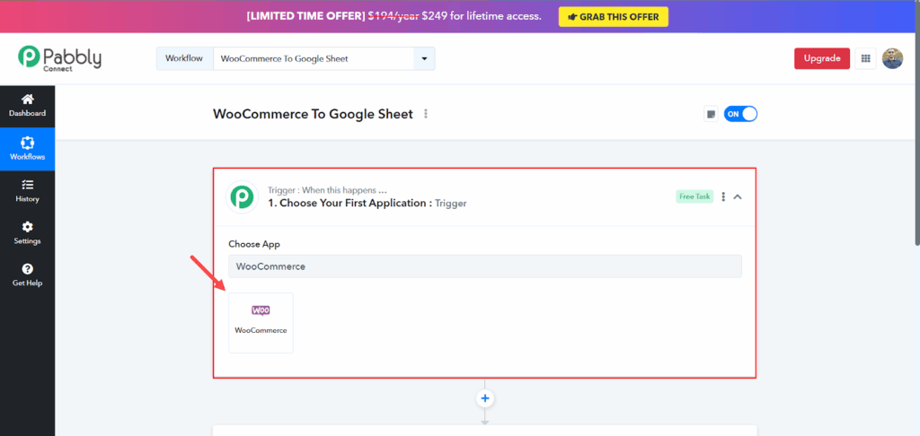 تحديد المنصة المستهدفة من التزامن على أداة Pabbly