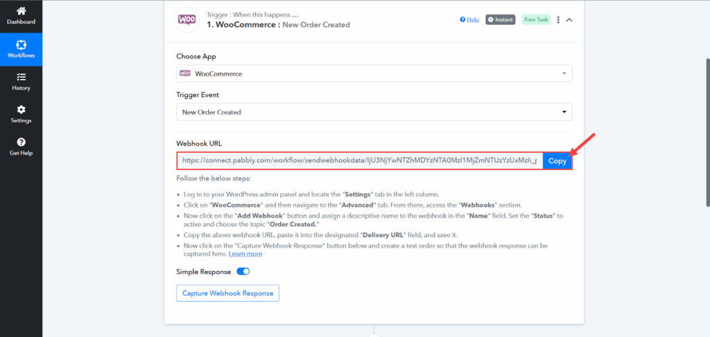 توليد رابط Webhooks مخصص للمتجر